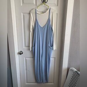 Sincerely Jules Light Blue Jumpsuit with White Top